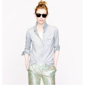 J. CREW Button Placket Chambray Shirt Size XS